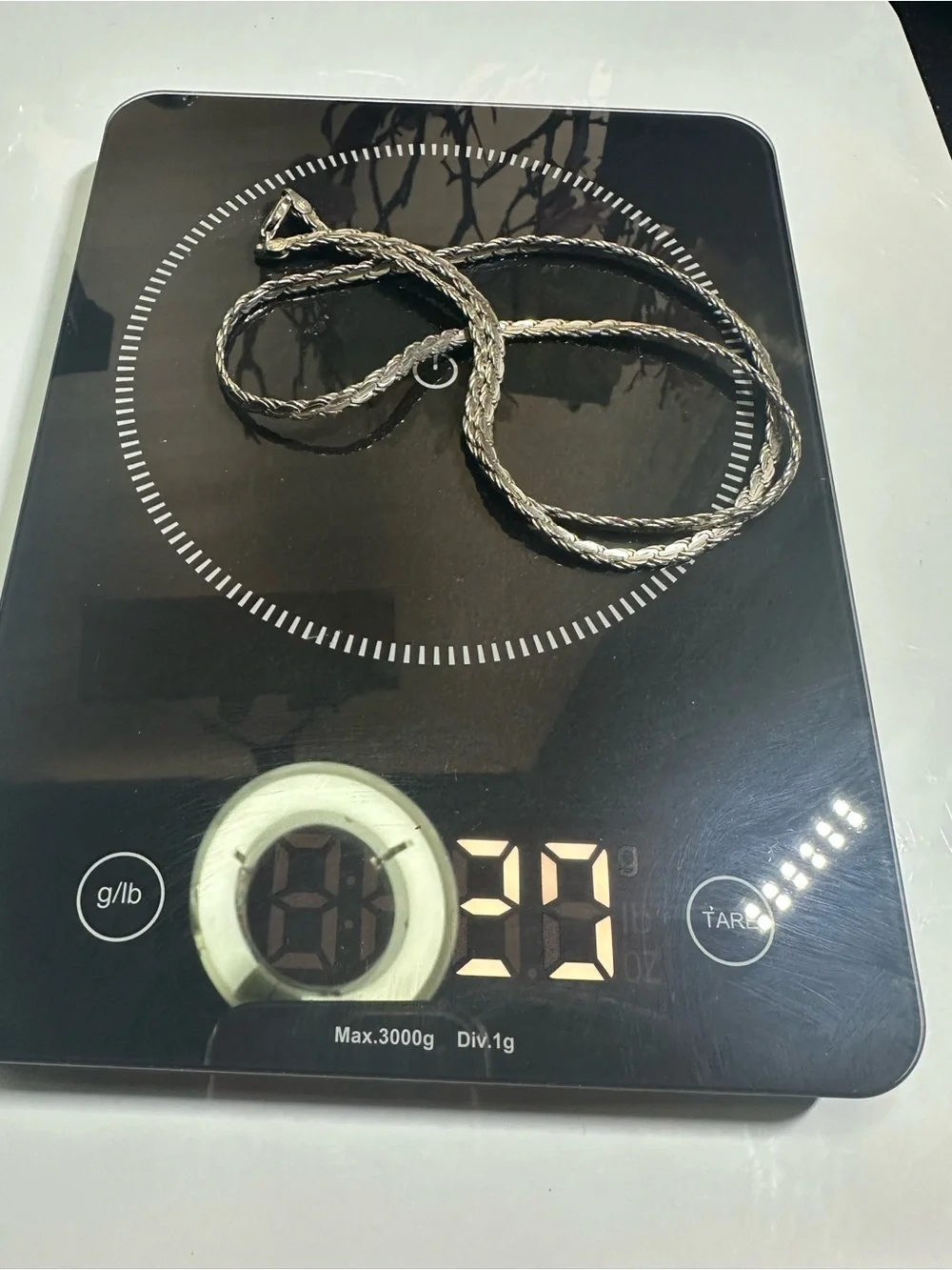Sterling Silver Rope Chain Necklace - 20 grams  24 inch long